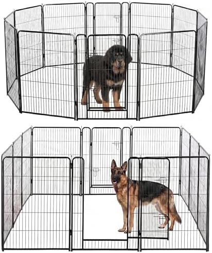 DUMOS Dog Playpen 40 Inch 12 Panels Indoor Outdoor Metal Pet Fence by DumosLifestyle
