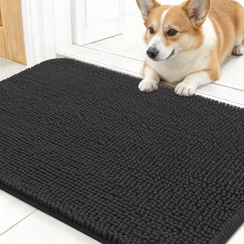 OLANLY Dog Door Mat for Muddy Paws 24x16, Super Absorbent Chenille Mud Mat by OLANLY