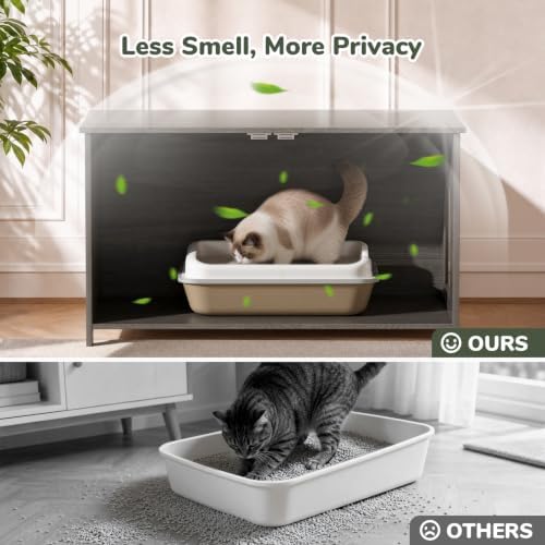 Extra Large Hidden Cat Litter Box Enclosure Furniture, Dog Proof Kitty Washroom - Image 4