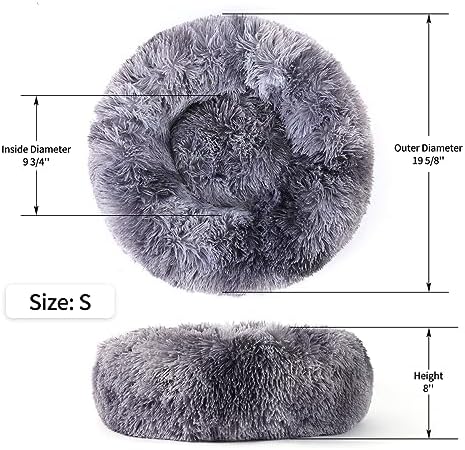 NOYAL Donut Dog Bed for Small Medium Pets, Plush Calming Faux Fur - Image 4