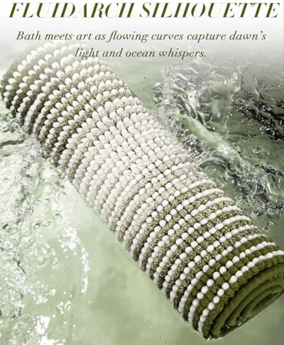 BSICPRO Chenille Bathroom Rugs, 20x32 Striped Bath Mats - Image 4