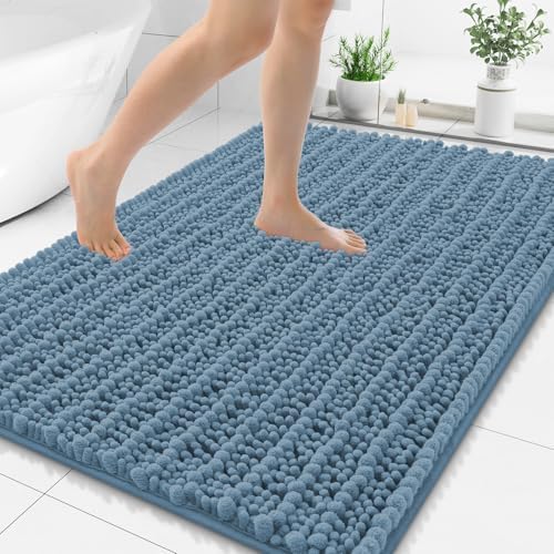 Smiry Bathroom Rugs 50X30, Extra Soft Rubber Backing Chenille Bath Mats by Smiry