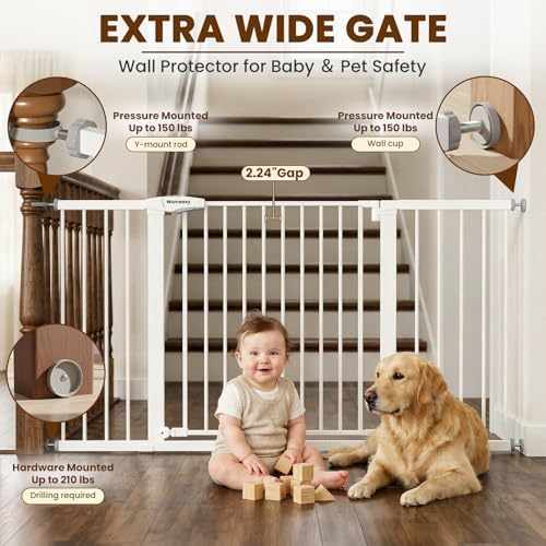 Mumeasy Extra Wide Baby Gate for Doorways, 36-63" Walk Thru Dog Gate - Image 4