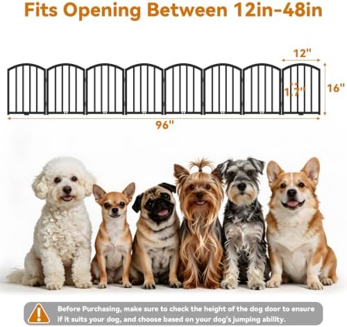 SNUOWU 16 Inch Full Metal Freestanding Short Dog Gate - Image 2