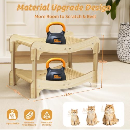 Sisal Cat Scratchers for Indoor Cats, Cat Bed, 23.6 in-Double Layer - Image 2
