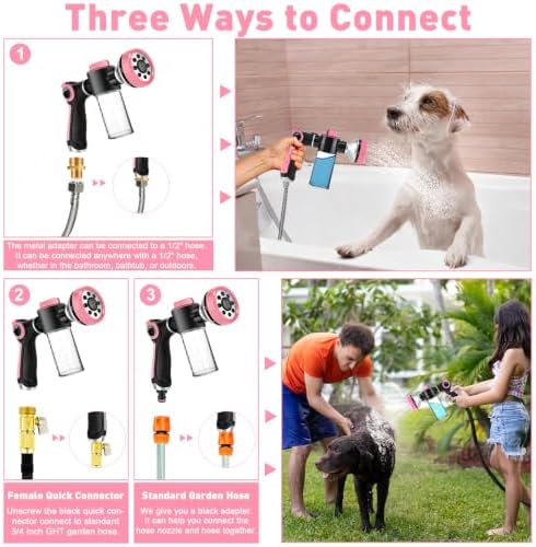 Dog Shower Attachment with 6.6FT Shower Hose, 8 Sprayer Modes Dog Washing Hose - Image 4