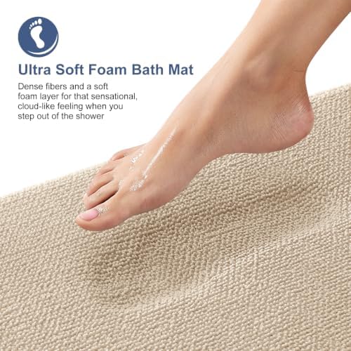 OLANLY Memory Foam Bathroom Runner Rugs 47x24, Absorbent Long Mat - Image 2
