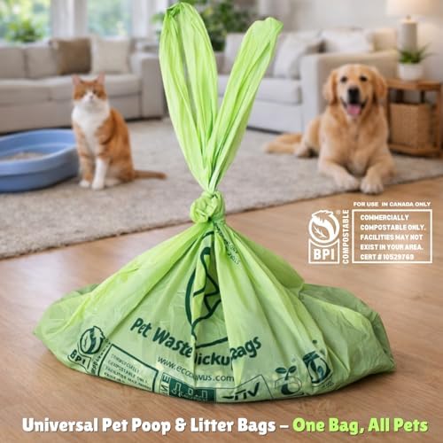 Certified Compostable XL Pet Waste Bag Plant-Based Cat Litter Bags Cornstarch - Image 4