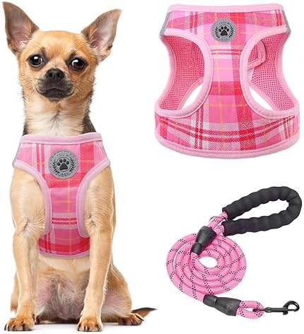 BEAUTYZOO Small Dog Harness and Leash Set, No Pull Puppy Pet Vest- Pink by BEAUTYZOO