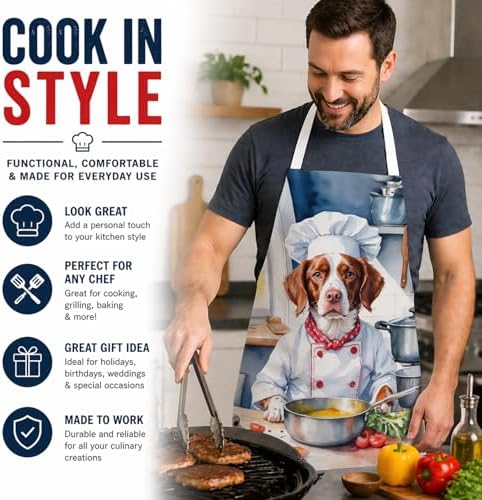 Caroline's Treasures Brittany Spaniel The Chef Apron Cooking Kitchen Server - Image 2