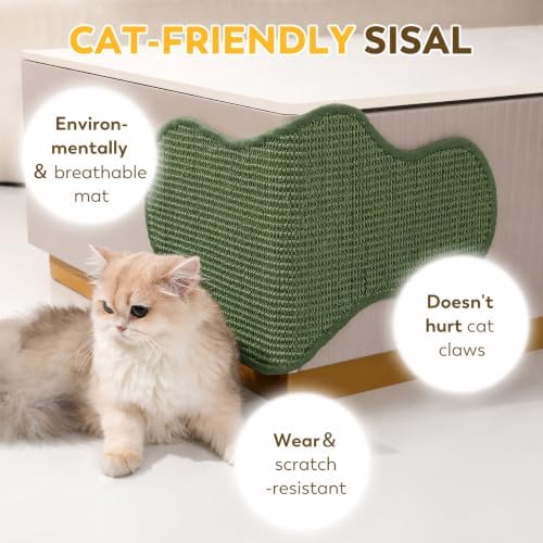 Cat Scratcher Mat with Sticky Tapes, Sisal Cat Scratching Carpet Wall Cat - Image 2