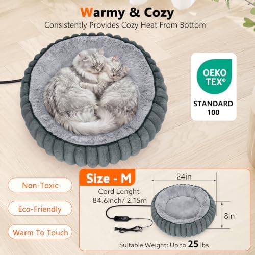 INVENHO Heated Cat Beds for Indoor Cats and Small Dogs, Removable Waterproof - Image 5