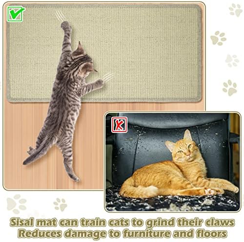 Riakrum 2 Pack Large Cat Scratch Pad Sisal Mat 32 x 16 Inches - Image 4