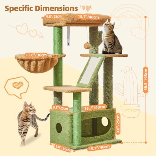 Taoqimiao Cactus, Cat Tree, 38.5In Cat Tower - Image 3