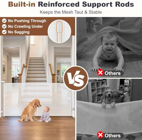 GRENFU Reinforced 71" Wide Retractable Baby Gates Long Dog Gate - Image 2