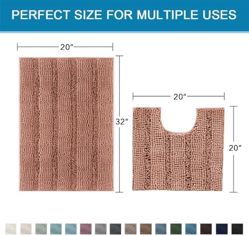 H.VERSAILTEX Bathroom Rugs Bath Rug Set 2 Piece Bathroom Contour Rug Toilet Mat - Image 2