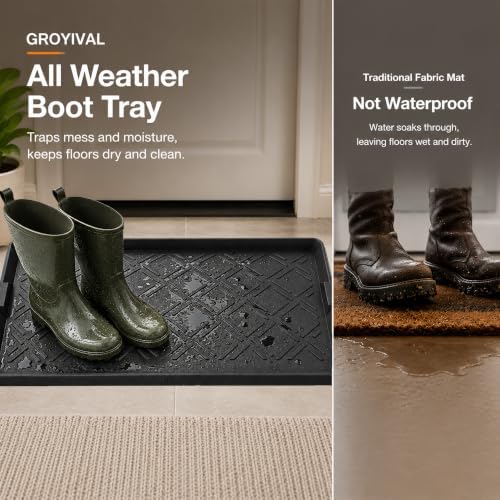 Boot Tray for Entryway, Rubber Shoe Mat, Waterproof Shoe Tray - Image 5
