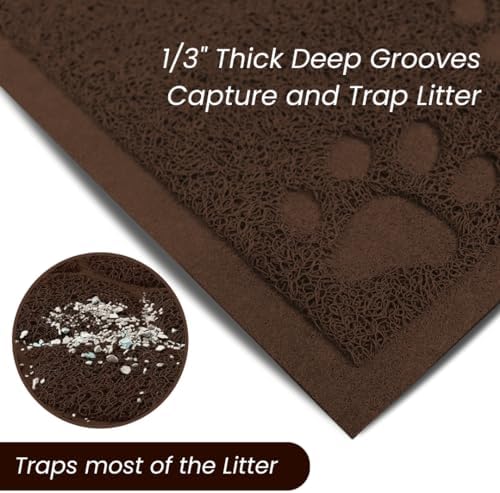 Andalus Extra Large Cat Litter Mat, Non-Slip & Easy to Clean Cat Litter Box Mat - Image 4