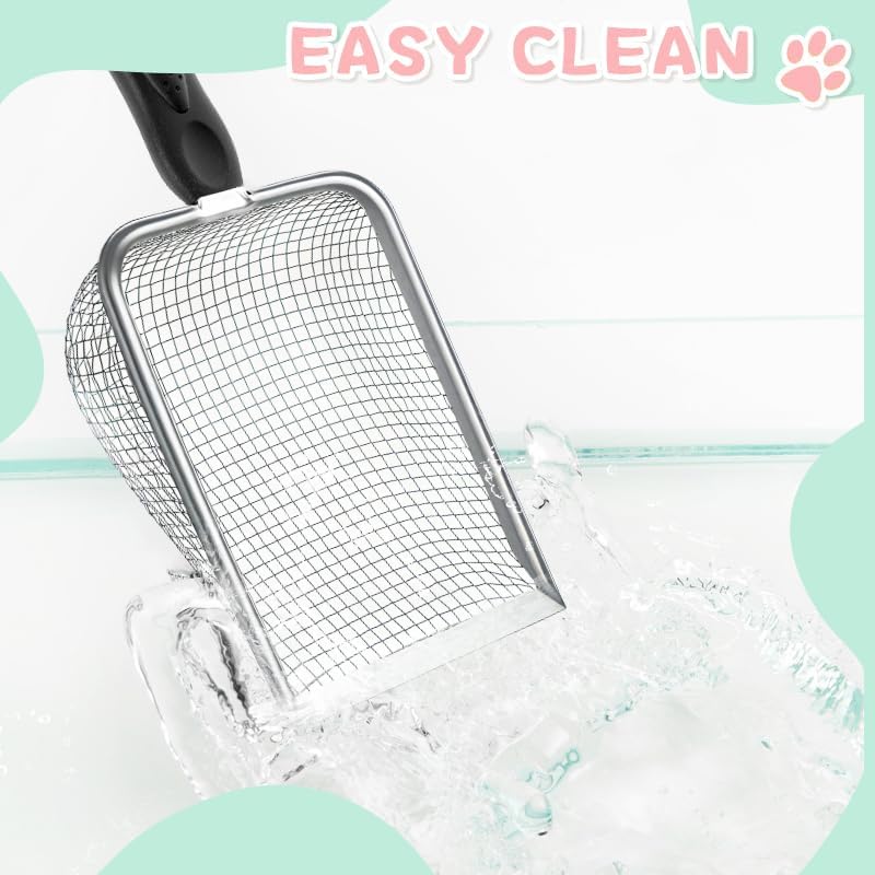 Metal Cat Litter Scoop, Sturdy Litter Cleaner Corner Shovel, Stainless Steel - Image 4