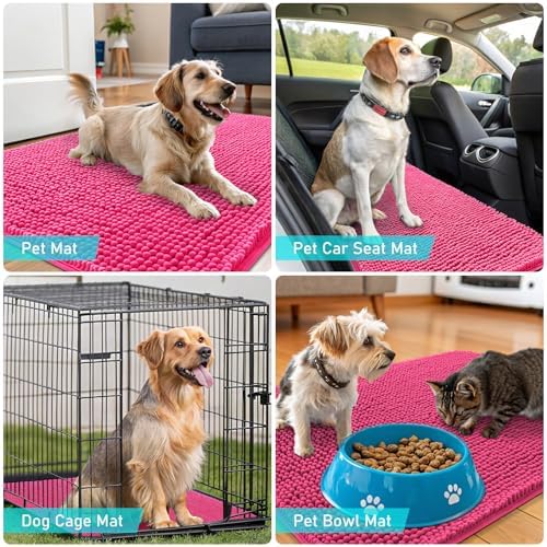 OLANLY Dog Door Mat for Muddy Paws 54x32, Super Absorbent Chenille Mud Mat - Image 7