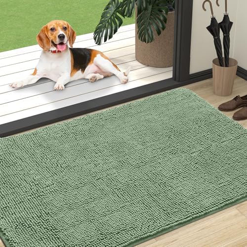 OLANLY Dog Door Mat for Muddy Paws 47x32, Super Absorbent Chenille Mud Mat by OLANLY