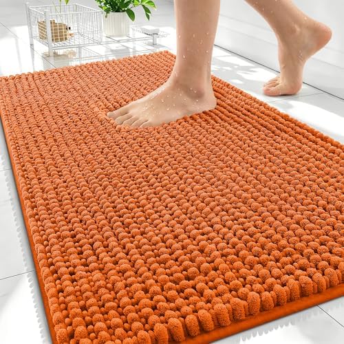 OLANLY Thick Chenille Bathroom Rugs 30x20, Soft Absorbent Bath Mat by OLANLY