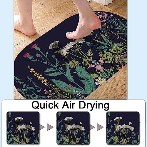 Wild Flowers Super Absorbent Quick-Drying Bathroom Mat Rug, Rubber Non-Slip - Image 5