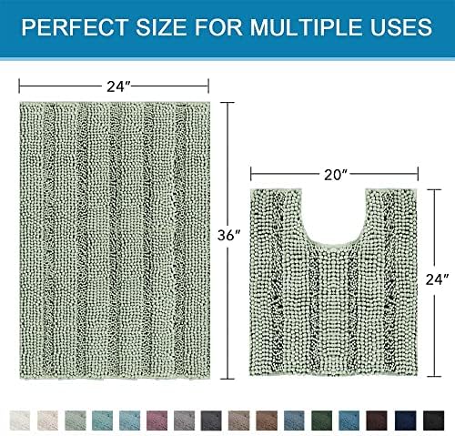 H.VERSAILTEX Bathroom Rugs Bath Rug Set 2 Piece Bathroom Contour Rug Toilet Mat - Image 2