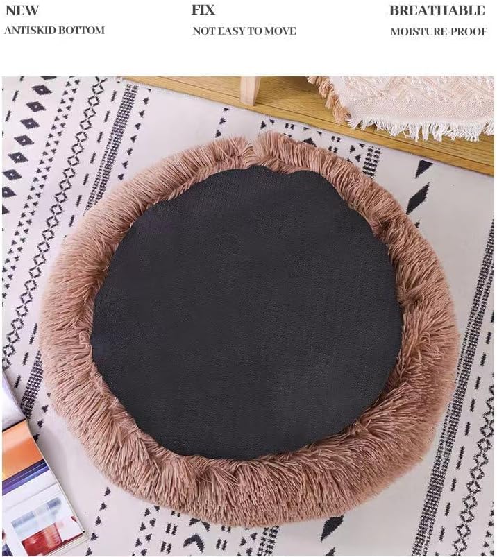 Cat Bed Round Fluffy Hooded Cat Bed Cave, Anti-Anxiety Cave Bed - Image 4