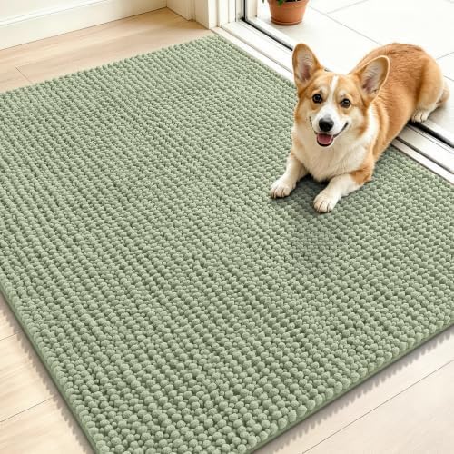 Smiry Dog Door Mat for Muddy Paws 40x32, Ultra Absorbent Chenille Doormat by Smiry