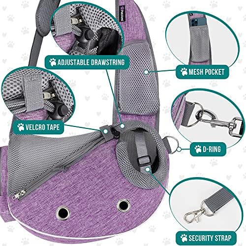 PetAmi Small Dog Sling Carrier, Puppy Cat Hands-Free Purse, 10 lb - Image 3