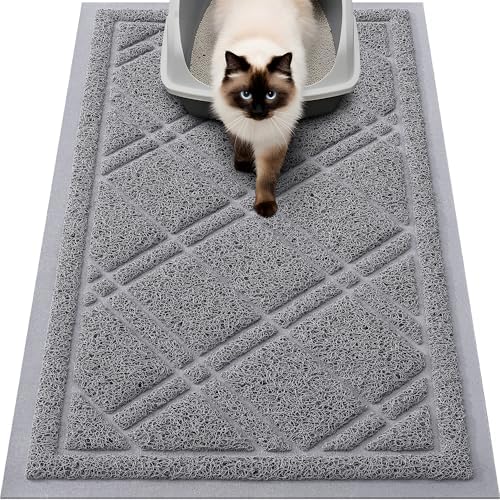 Smiry Cat Litter Box Mat 30x20, Non-Slip Water Resistant Litter Trapping Mat by Smiry