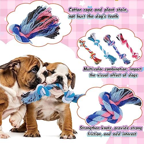 Paterr 12 Pcs Cotton Rope Toys for Small Dogs Puppy Teething - Image 3