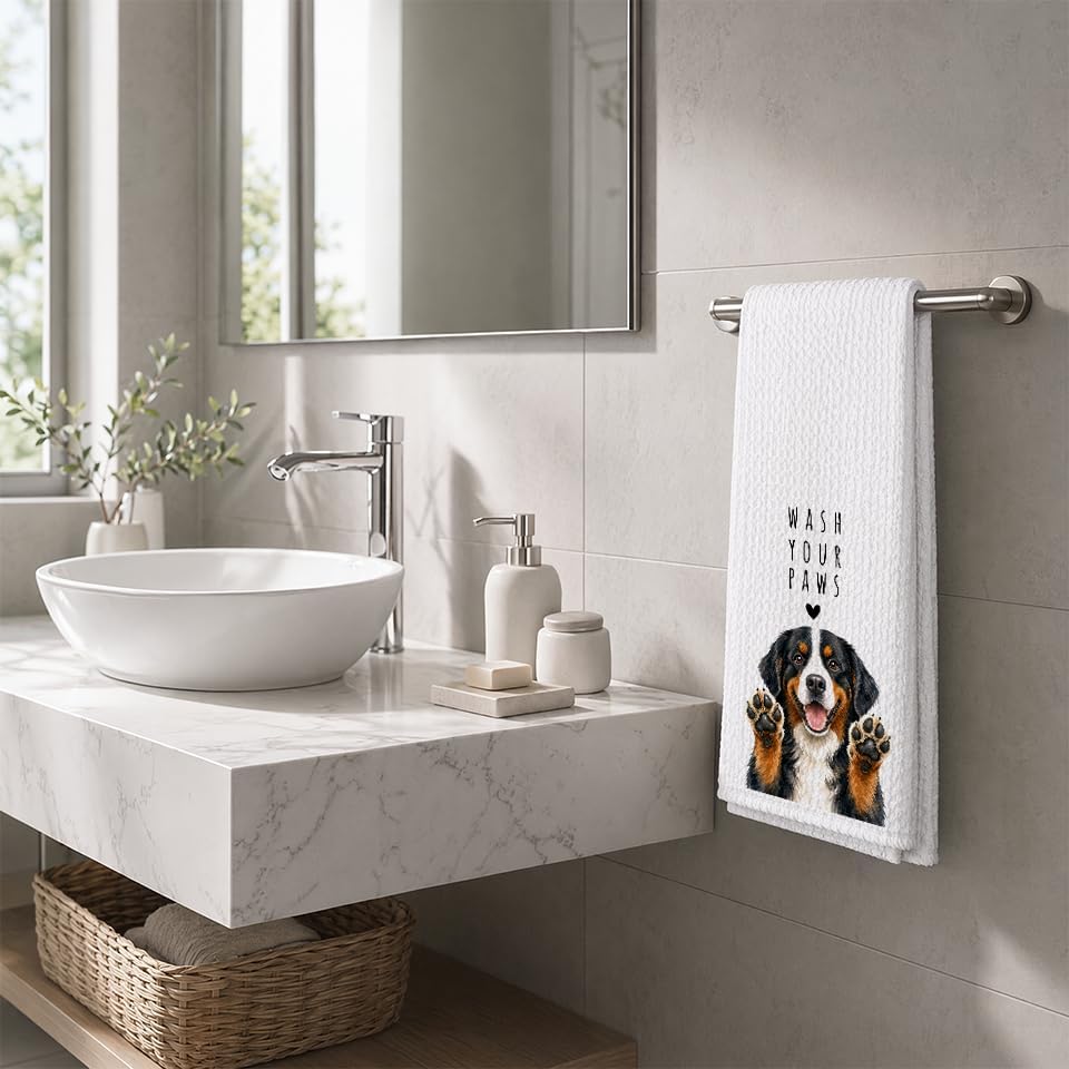 Berner Kitchen Towel, Hand Towel, Bernese Mountain Dog Gifts - Image 4
