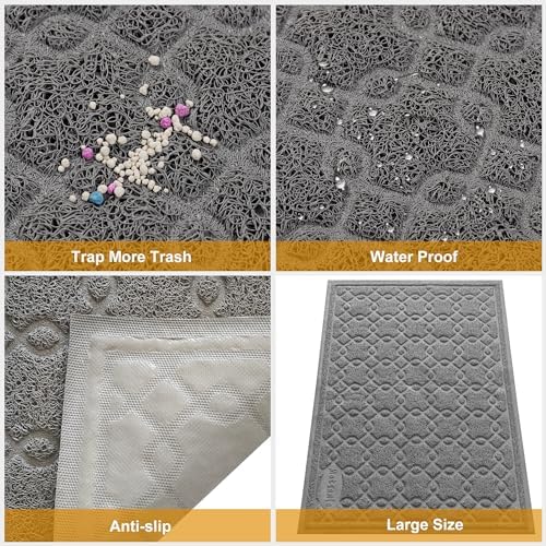 Cat Litter Box Mat, Litter Box Mat Scatter Control, Waterproof, Durable Large - Image 5
