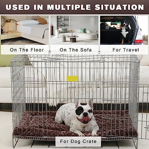 Exsnugy Washable Dog Bed Mat Large Size Fluffy Pet Crate Pad 48x30 XXL - Image 2