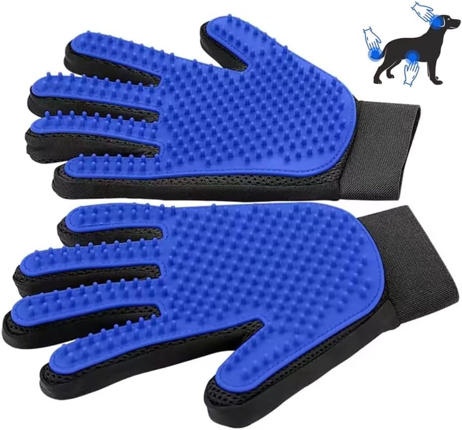 Pet Grooming Glove-Pet Hair Remover Glove- Perfect pet Cleaning Brush Glove- by Unknown