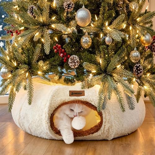 ZOMISIA Cat Tunnel Bed for Indoor Cats, Cute Cat Donut Toy Tunnel for Small - Image 6