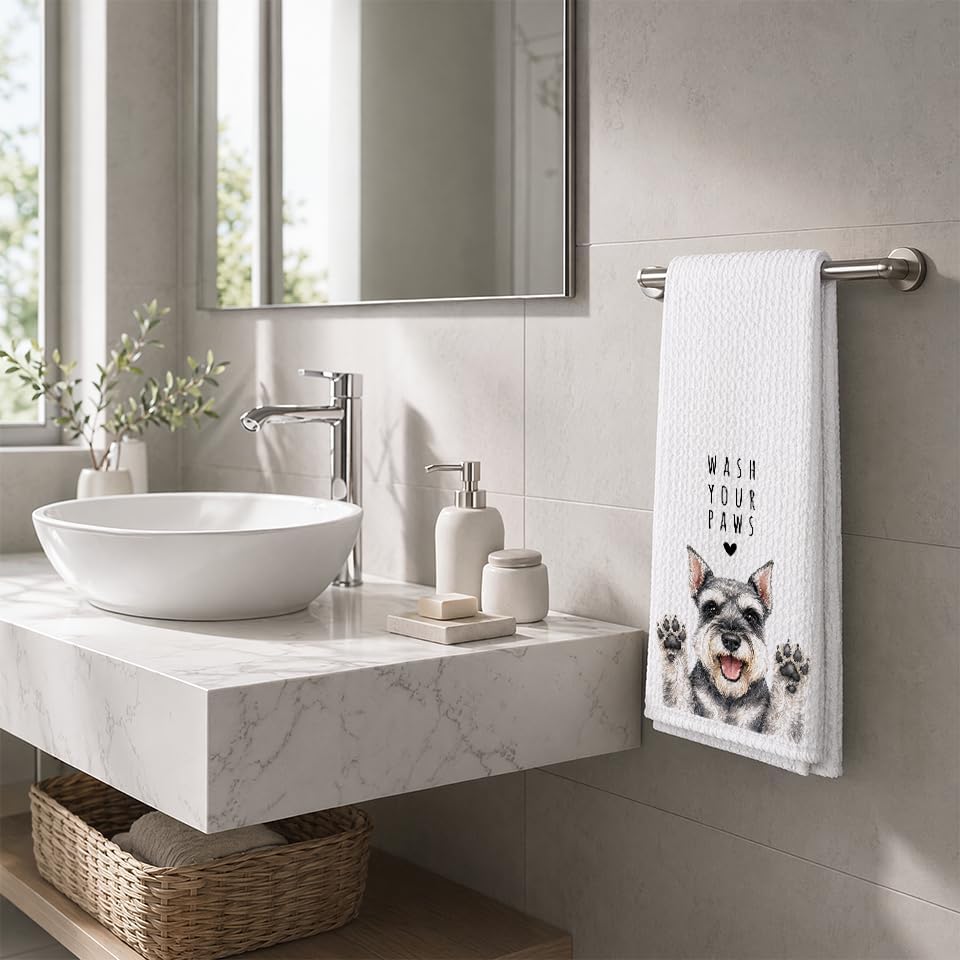 Mini Schnauzer Kitchen Towel, Hand Towel, Schnauzer Gifts - Image 4