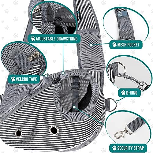 PetAmi Small Dog Sling Carrier, Puppy Cat Hands-Free Purse, 10 lb - Image 3