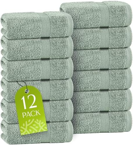Wealuxe Mint Green Washcloths by WhiteClassic