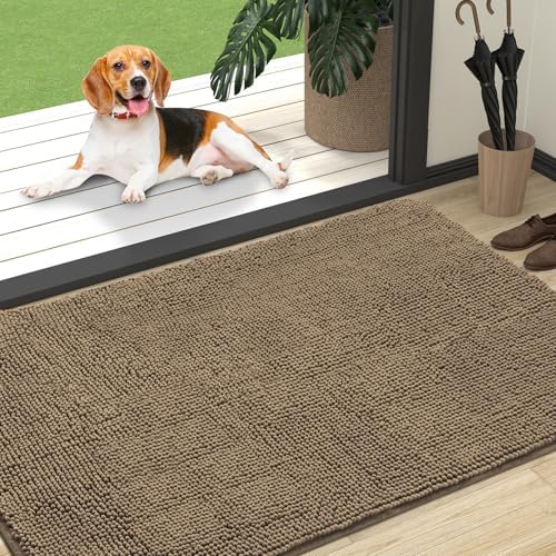OLANLY Dog Door Mat for Muddy Paws 47x32, Super Absorbent Chenille Mud Mat by OLANLY