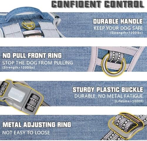 AUROTH Tactical Dog Harness Medium Sized Dog No Pull Adjustable Dog Vest - Image 3