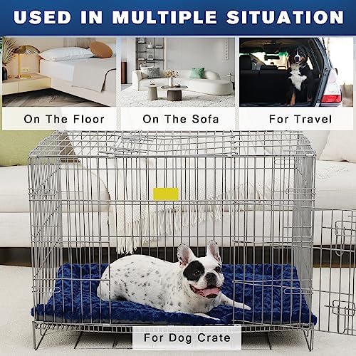 Exsnugy Washable Dog Bed Mat Large Size Fluffy Pet Crate Pad 42x28 XL - Image 5