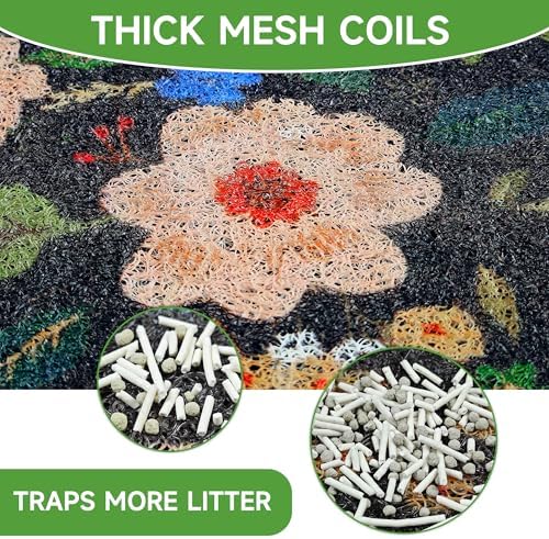 Cat Litter Mat, Traps 100% Litter, Non-Slip Kitty Litter Trapping mats - Image 2