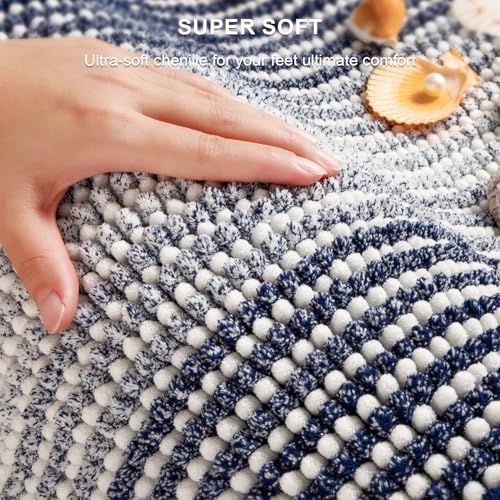 BSICPRO Bathroom Rugs Sets 2 Piece, Non Slip Striped Bath Mats - Image 2