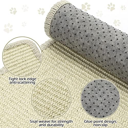 Riakrum 2 Pack Large Cat Scratch Pad Sisal Mat 32 x 16 Inches - Image 3