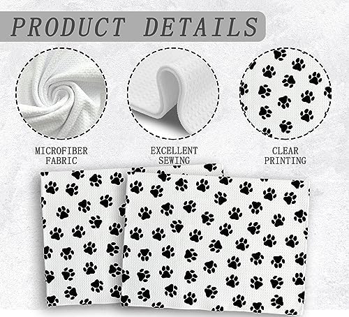 Dog Paws Towel, Dogs Paw Kitchen Towels and Dishcloths Set of 2, Cute Dogs - Image 6
