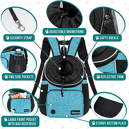 PetAmi Adjustable Cat & Dog Chest Carrier Backpack, Ventilated - Image 4