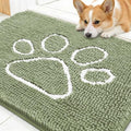 OLANLY Dog Door Mat for Muddy Paws 59x20, Paw Print Design Chenille Mud Mat by OLANLY